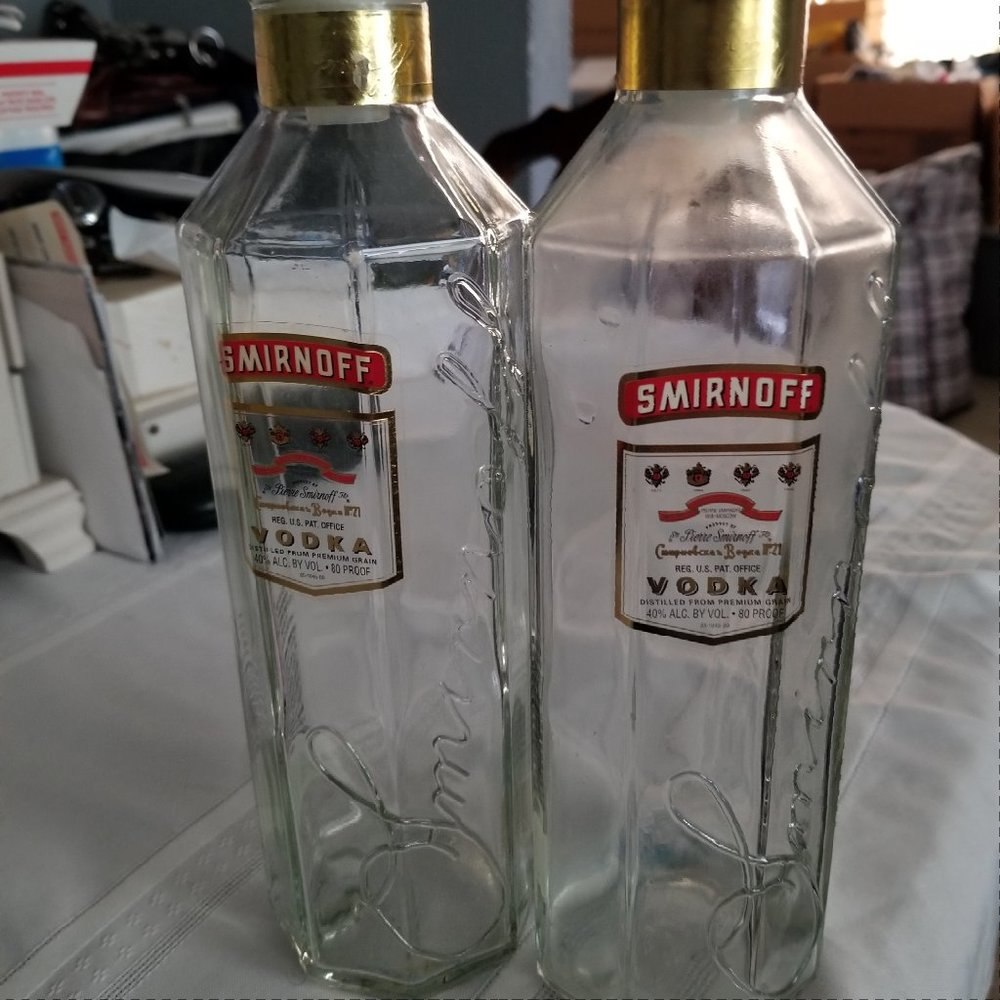 Vintage Glass   Smirnoff Bottles